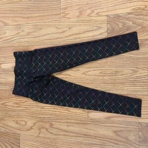 NWOT TEREZ foil print black and rainbow cropped leggings, women's XS